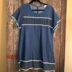 Denim dress with detail